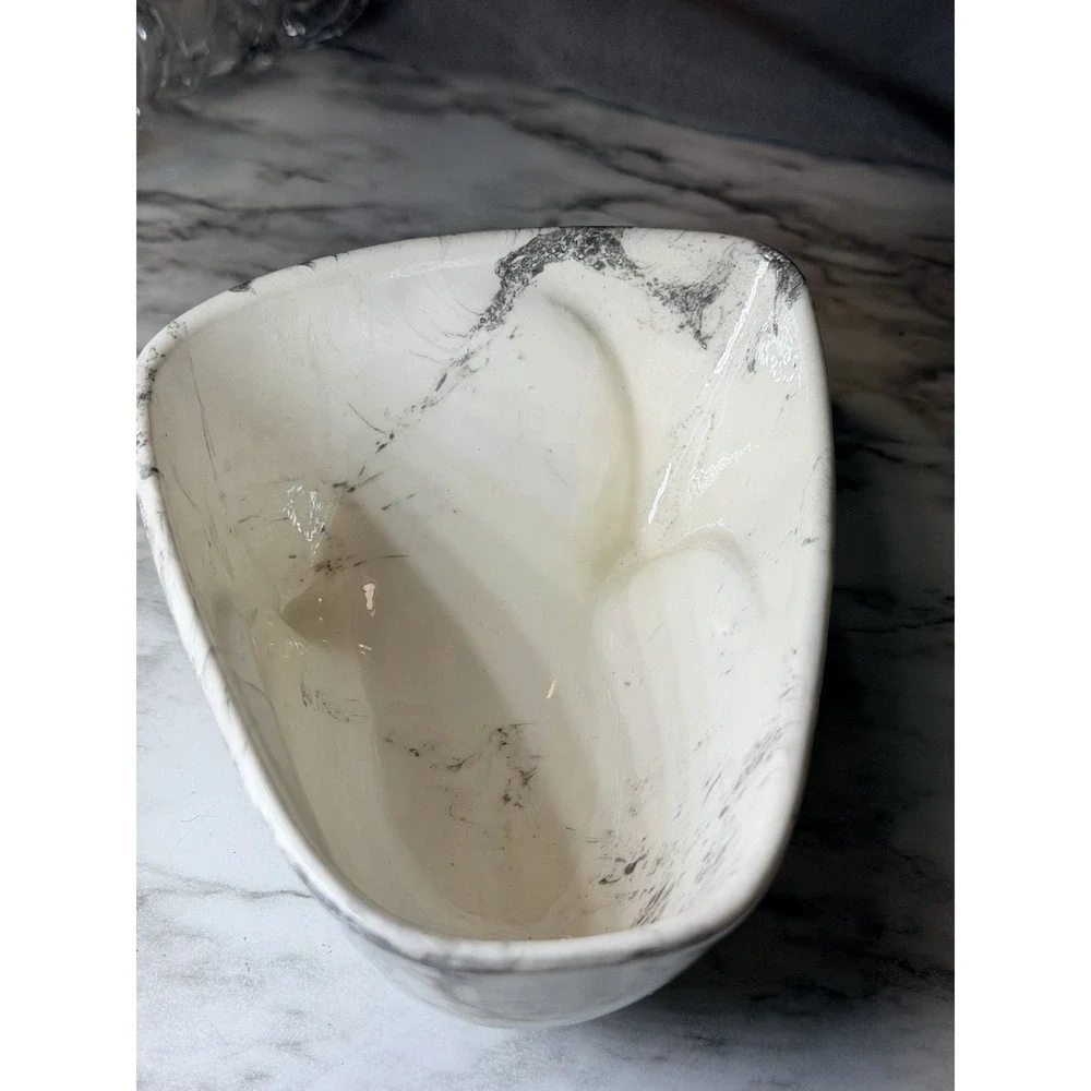 VTG Sunkist Pottery Planter #462 Gray & White Swirl California Made 7x5x3 (3030)